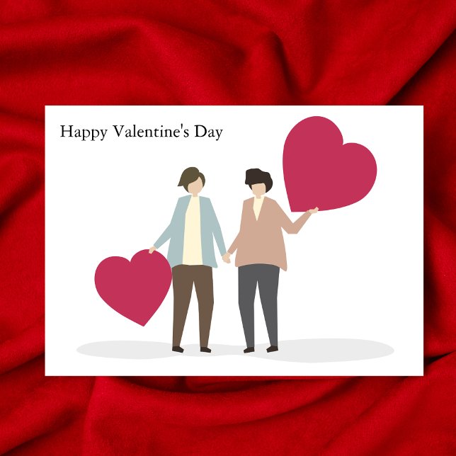 Cartão Casal lésbico - Dia de os namorados romântico - Pe (Criador carregado)