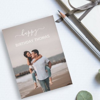 Cartão casal personalizado elegante foto feliz amor de an
