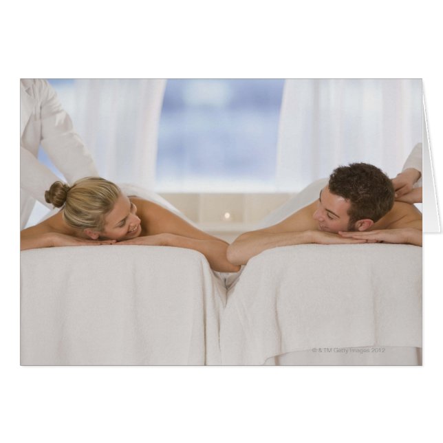 Cartão Casal recebendo massagens (Frente Horizontal)