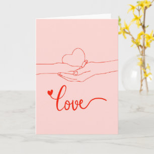 Cartão Casal Romântico Segurando as Mãos com Amor