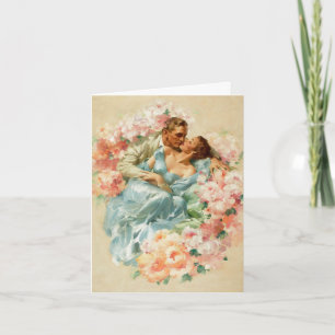 Cartão Casal Romântico Vintage, Parabéns pelo Casamento