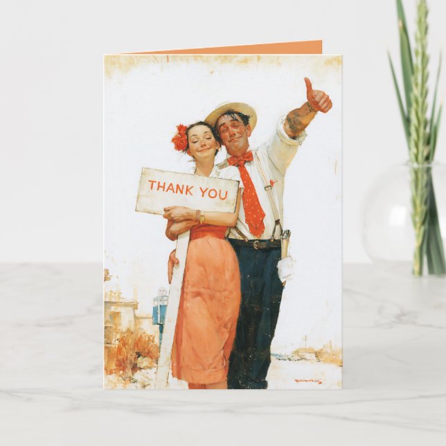 Cartão Casal Vintage Obrigado (Frente)