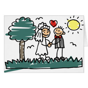 Cartão Casamento ao ar livre do lado de fora do casamento