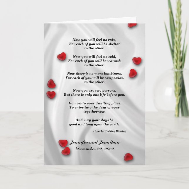 Cartão Casamento, Bênção Apache Agora Você Não Sentirá Ne (Frente)