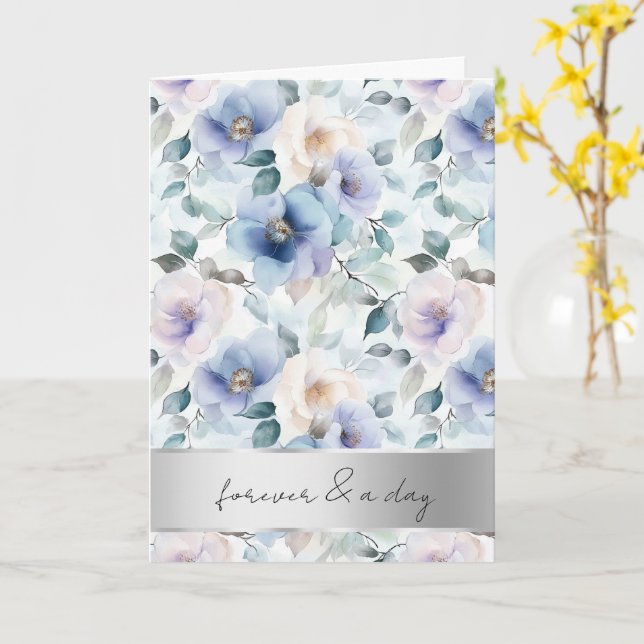 Cartão Casamento bonito de Flores Brancas de Lavanda Roxa (Flor Amarela)
