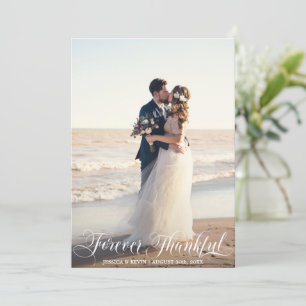 Cartão Casamento branco agradecida, obrigado FOTO