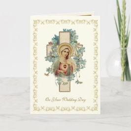 Cartão Casamento Católico Tradicional Vintage Elegante