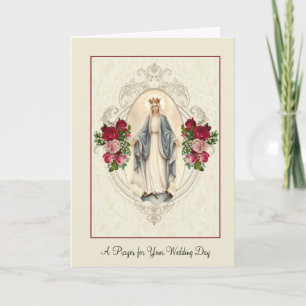 Cartão Casamento Católico Tradicional Virgem Maria Bendit