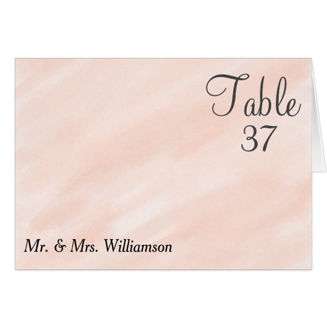 Cartão Casamento Cor-de-Água Pintado Pink (Frente horizontal)