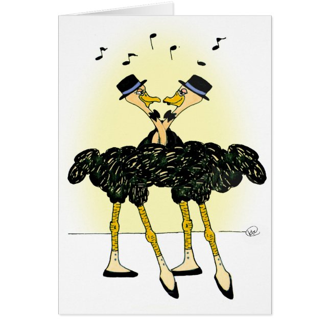 Cartão Casamento da avestruz (Frente)