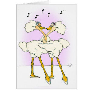 Cartão Casamento da avestruz