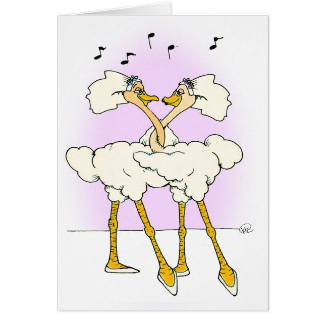 Cartão Casamento da avestruz (Frente)