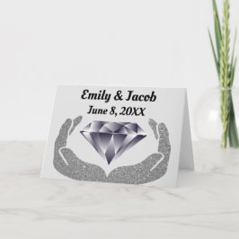 Cartão Casamento das Mãos de Diamante