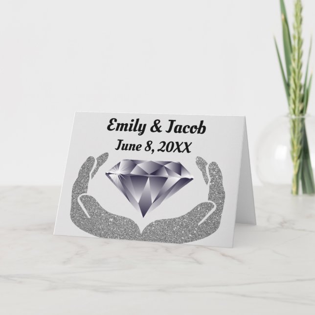 Cartão Casamento das Mãos de Diamante (Frente)
