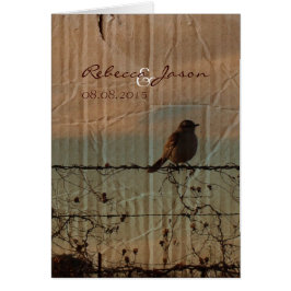 Cartão Casamento de aves da Fazenda rural no oeste do cel