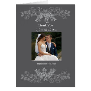 Cartão Casamento de Fotos Eucalyptus em Linha de cinzas O