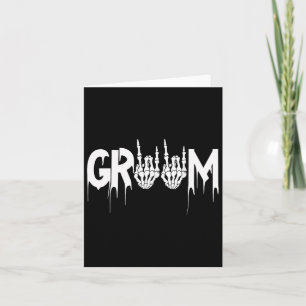 Cartão Casamento de Halloween Noiva Groom Skeleton até a