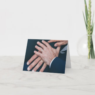 Cartão Casamento de mãos masculinas - pedido especial