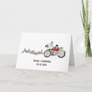 Cartão Casamento de Moto Personalizado Noiva e Noivo