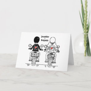 Cartão Casamento de Motocicleta de Motociclista