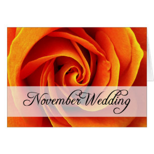 Cartão Casamento de novembro : rosa da temporada :