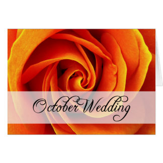 Cartão Casamento de outubro : rosa da temporada :