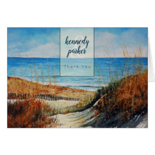 Cartão Casamento De Praia E Dunas De Areia Obrigado