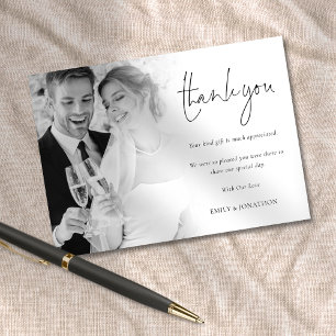 Cartão Casamento de Script de Sobreposição de Fotos Minim