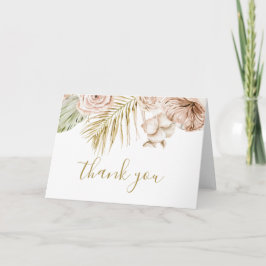 Cartão Casamento de terracota floral tropical boêmio e pa