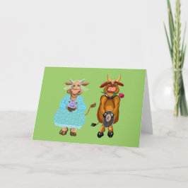 Cartão Casamento de vaca e touro