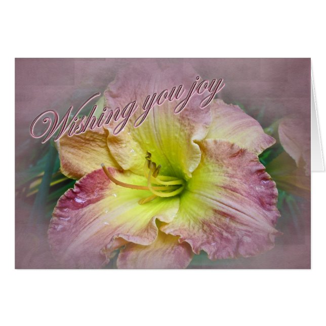 Cartão Casamento - Desejo-Te Alegria (Frente Horizontal)