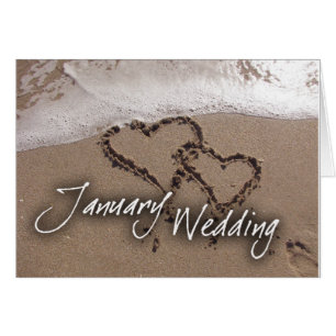 Cartão Casamento do destino da praia de janeiro
