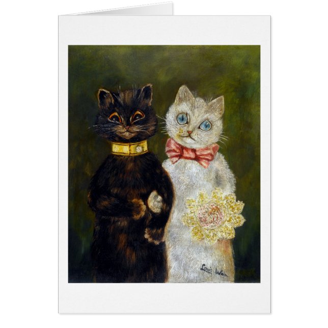 Cartão Casamento do gato, Louis Wain (Frente)