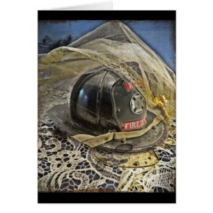 Cartão Casamento do sapador-bombeiro