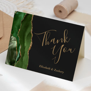 Cartão Casamento Dourado Dark da Agate Verde Hunter Obrig