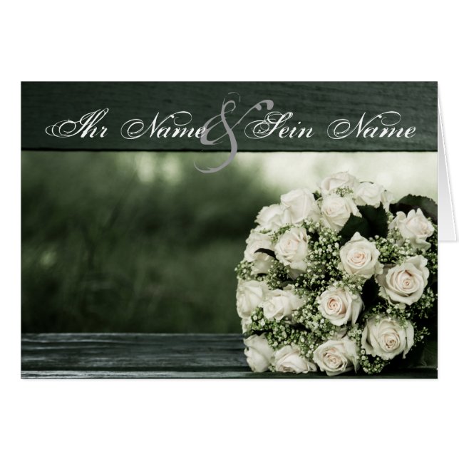 Cartão Casamento elegante (Frente Horizontal)