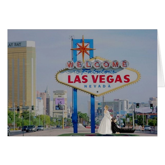 CARTÃO CASAMENTO EM PLACA FABULOSA LAS VEGAS, BARRA/PLACA (Frente Horizontal)