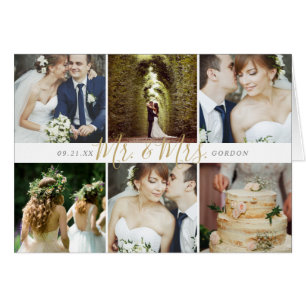 Cartão Casamento entre o Sr. e a Sra. Photo Collage - Obr