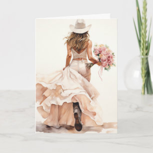 Cartão Casamento entre Stetson e Lace: Bride brilhante