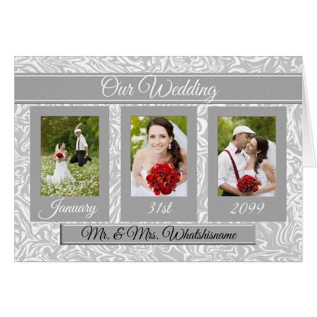 Cartão Casamento favorece com história do Casal (Frente Horizontal)