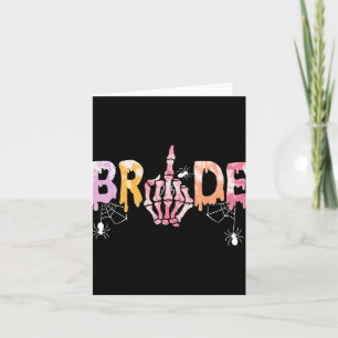 Cartão Casamento Gótico Spooky Halloween Skeleton Bride J