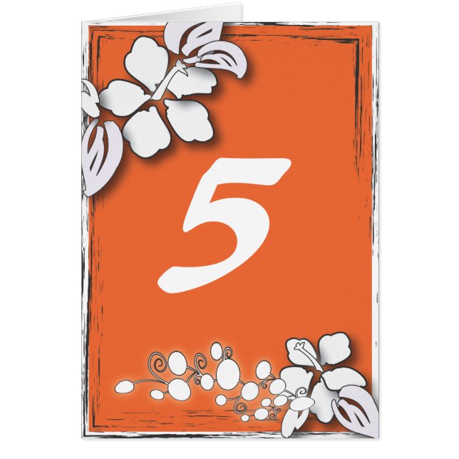 Cartão Casamento havaiano de praia Tropical de flor de hi (Frente)