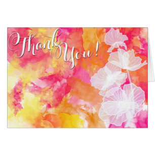 CARTÃO CASAMENTO HOLLYHOCK SUNSET WATERCOLOR