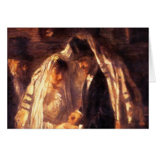 Cartão Casamento judaico - arte do vintage por Israëls