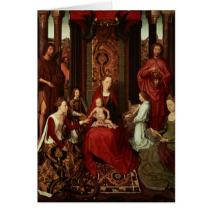 Cartão Casamento místico de St. Catherine e outros santo