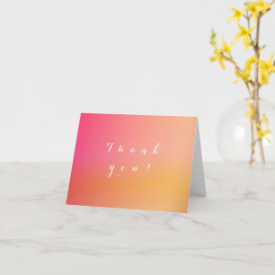 Cartão Casamento Moderno Laranja Ombre Obrigado