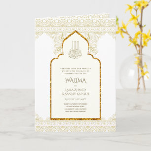 Cartão Casamento Muçulmano de WALIMA Nikah Bilíngue Orn