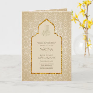 Cartão Casamento Muçulmano de WALIMA Nikah Bilíngue Orn