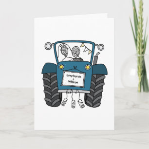Cartão Casamento no País do Trator Azul