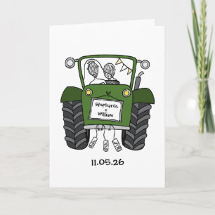 Cartão Casamento no País do Trator Verde